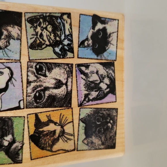 Cat Stamp Hampton Art Stamps 4578 Kitty Tiles Large Cat Stamp - Picture 10 of 13